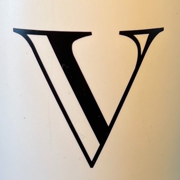 MODERN EXPRESSIONS Letter V Monogram Initial White Matte Finish Stoneware Mug - Picture 4 of 10